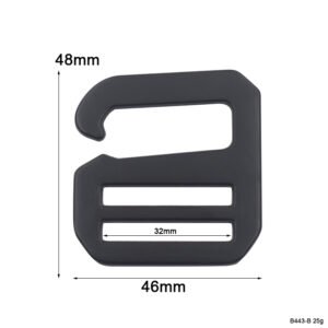 B443 GuangZhou High Quality Zinc Alloy G Hook Carabiner Snap Buckle Elastic Feature Available 25mm Sizes for Bags Accessories