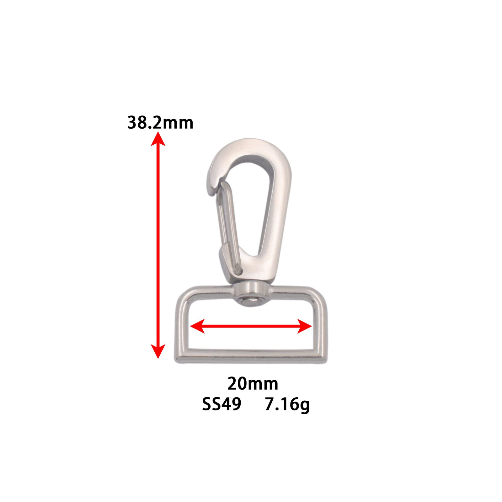 SS49尺寸 SS49 Outdoor Hardware Swivel Snap Hook Stainless Steel 304/316 Snap Hook Bag - Image 3