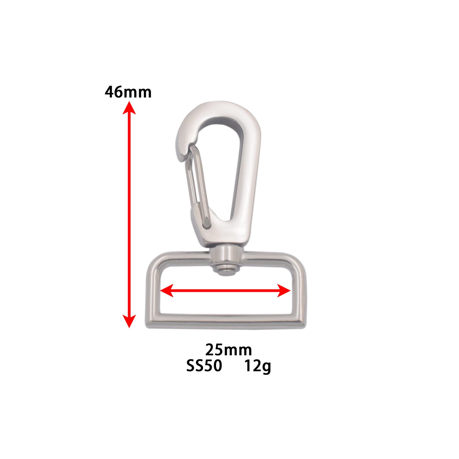 SS50尺寸 SS49 Outdoor Hardware Swivel Snap Hook Stainless Steel 304/316 Snap Hook Bag - Image 4