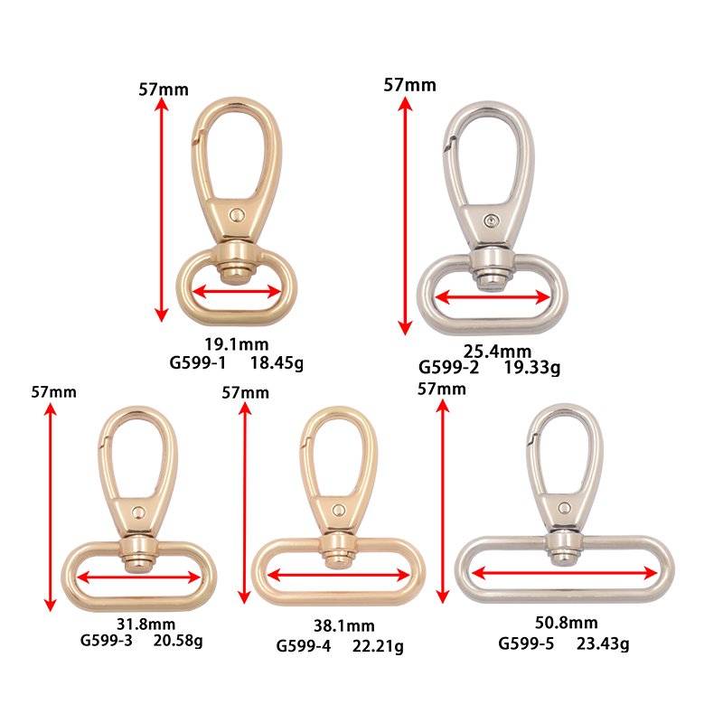 G599带尺寸 G599 5 size snap hooks