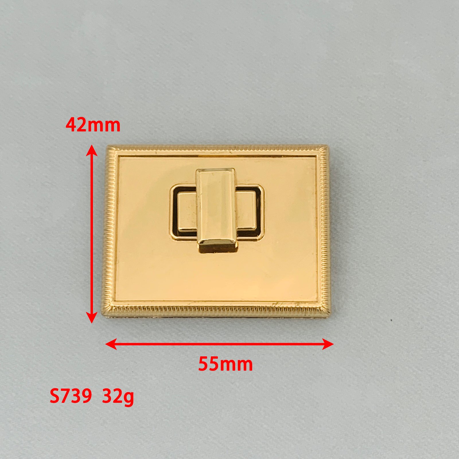 S739带尺寸 S739 DIY Bag Hardware Accessories Square Twist Lock Turn Lock Clasp Closure for Handbag Purse Square Bag Closure