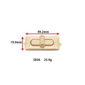 S836 Simple Style Custom Logo High Quality Hardware Accessories Alloy Metal Bag Clasp Press Turn Twist Lock for Handbag for Women Bag