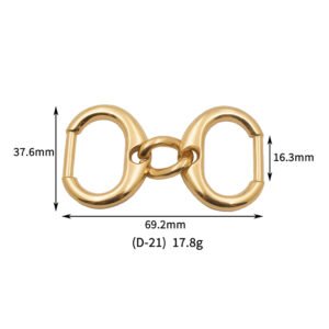 D21 Luxury Horse Bit Buckle Shoes Buckle Fashion DIY Chains for Garment Handbag Decorative Fittings Saddle Hardware