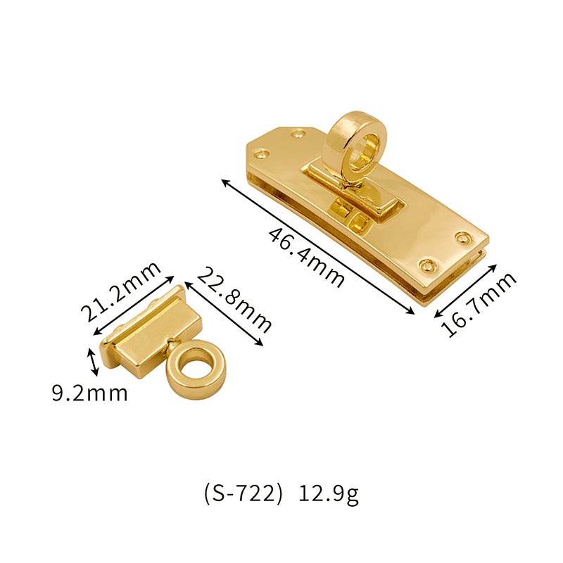 S722-6 S722 Bag Lock Clasp Fasteners Metal Clasp Lock for Bag Hardware Accessories