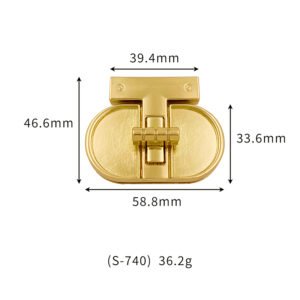 S740 Good Quality Fashion Custom Metal Turn Bag Lock Clasp Push Twist Lock