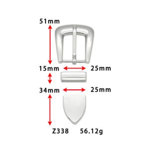 Z338 Old Fashion Western Set Style Fastener 25mm Pin Belt Buckle Men Classic 3 Pcs Belt Buckles