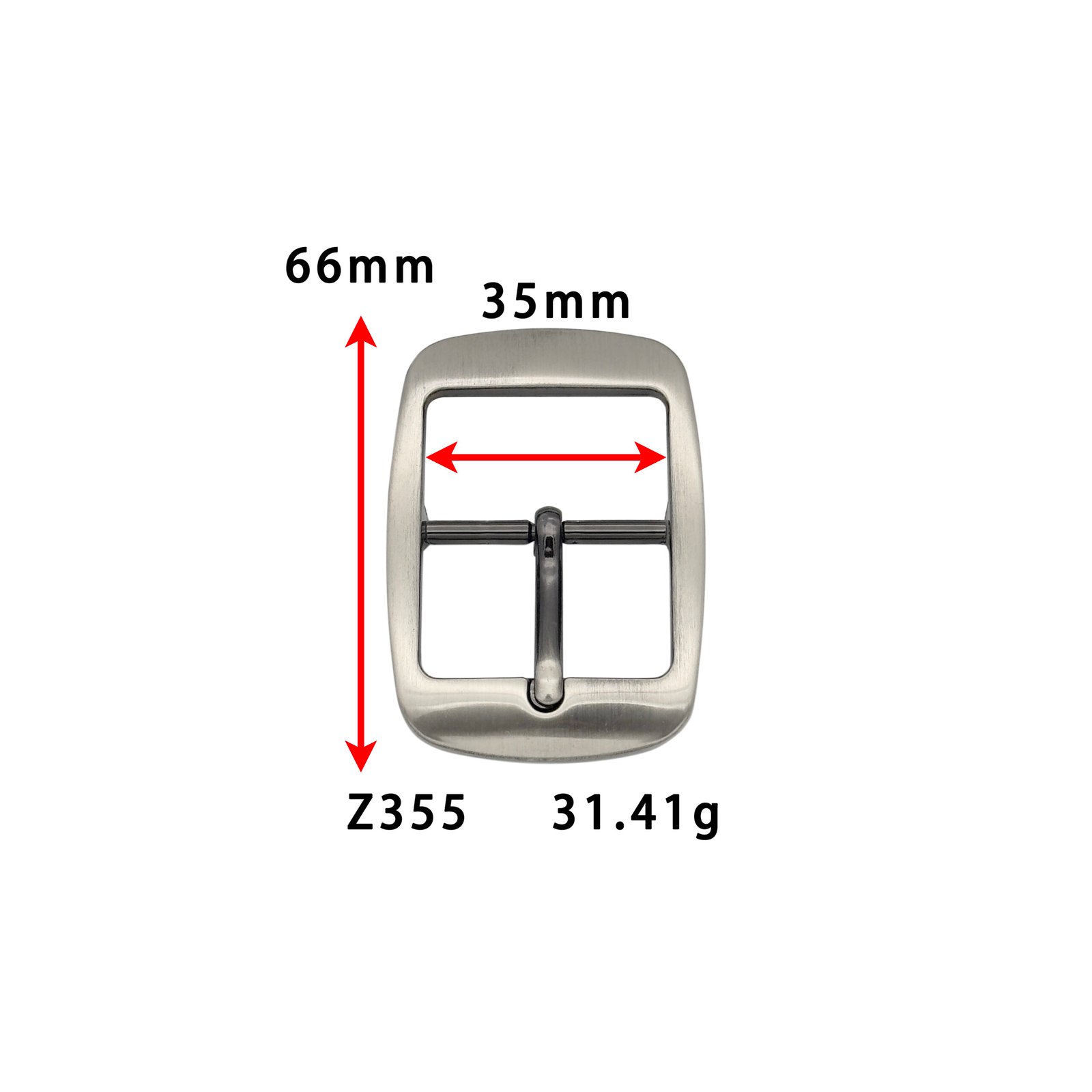 Z355尺寸 Z355 35mm Center Bar Pin Buckle for Leather Brushed Tri-glide Buckles for Belt Metal Belt Buckle for Men