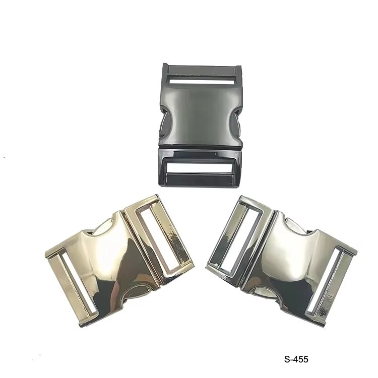 Main-01 S455 Wholesale High Quality Metal Curved Side Release Pets Collar Buckle Backpack Bag Buckle - Image 2