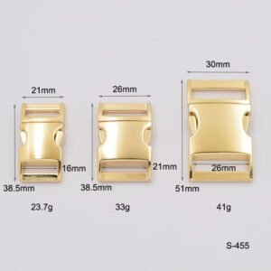 S455 Wholesale High Quality Metal Curved Side Release Pets Collar Buckle Backpack Bag Buckle