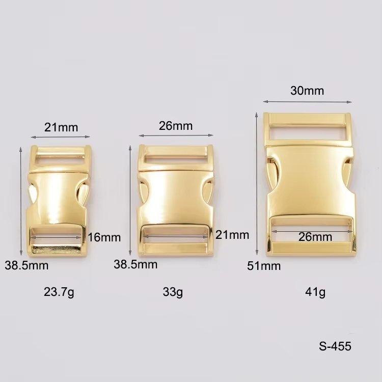 Main-02 S455 Wholesale High Quality Metal Curved Side Release Pets Collar Buckle Backpack Bag Buckle