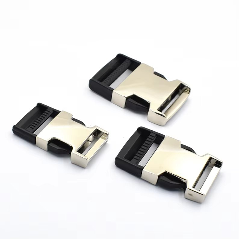 Main-02 S382 Custom Size Black Dog Collar Metal Hybrid Buckle Side Buckle Metal Side Release Buckle - Image 3