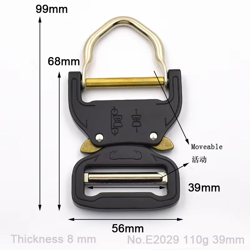 Main-03 E2373 Adjustable Sliding Buckle Tactical Quick Release Buckle with D-ring Tactical Side Release Buckle