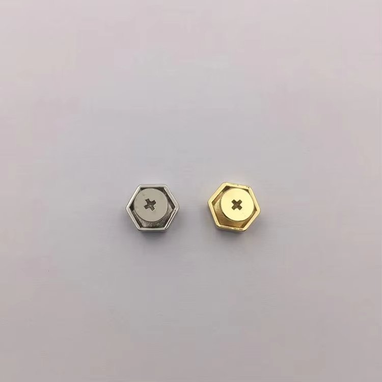 Main-03 Hexagon Screw Wholesale Hexagon Zinc Alloy Installing Head Screw Back Studs for Leather Belt - Image 3