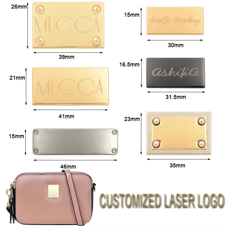 Main-05 Custom Design Handbag logo Plate Metal Brand Label logo for Bag - Image 5