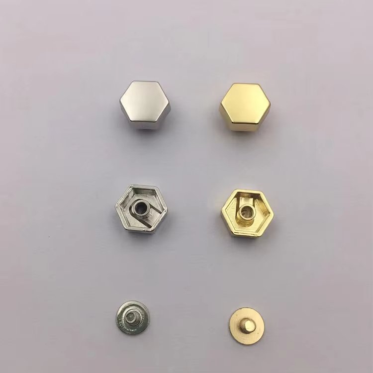 Main-05 Hexagon Screw Wholesale Hexagon Zinc Alloy Installing Head Screw Back Studs for Leather Belt - Image 5