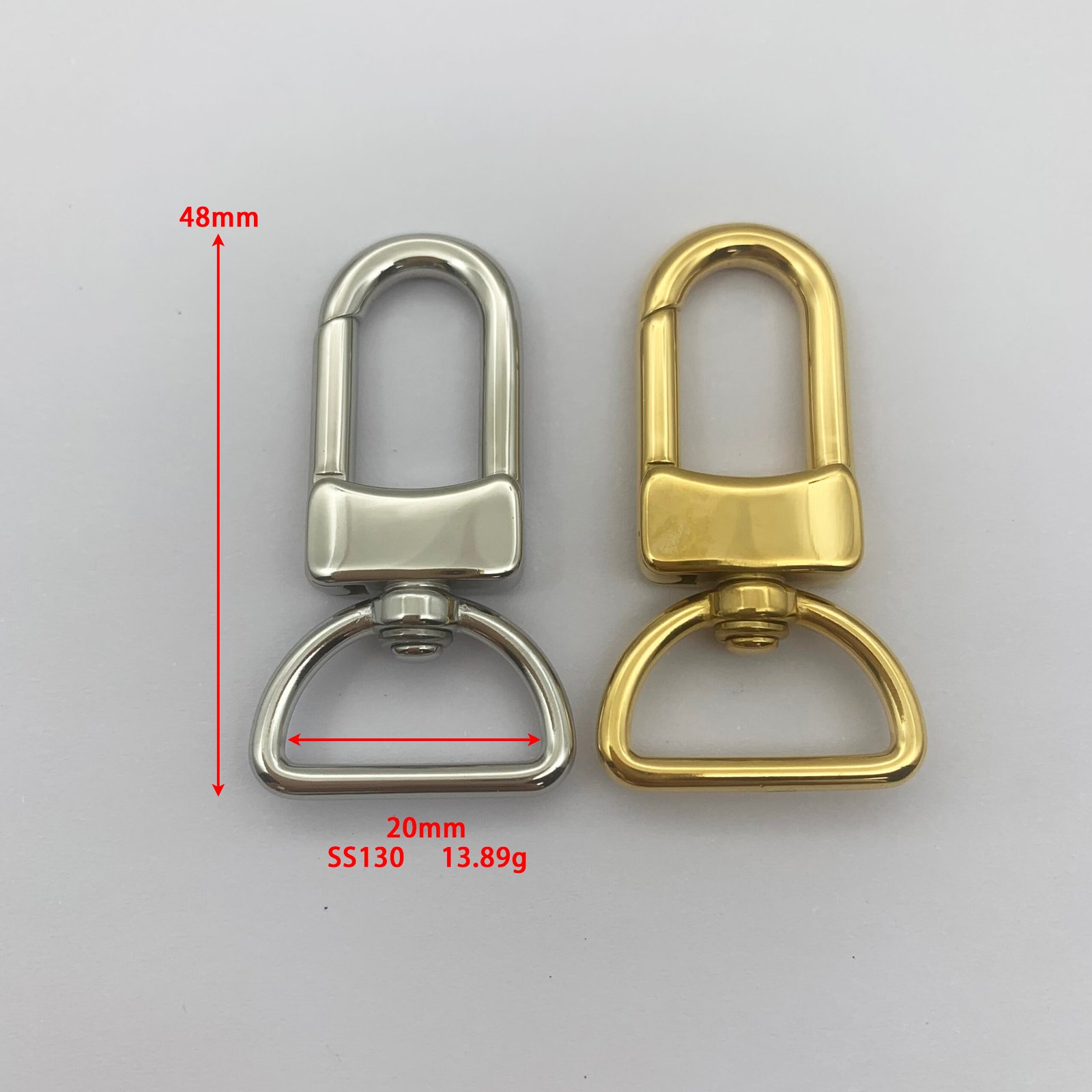 SS130尺寸 SS130 Factory Direct Lanyard 316 Stainless Steel Accessories Metal Swivel Clasps Lanyard Snap Hook Lobster Claw Clasp