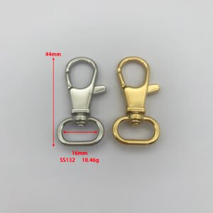 SS132 16mm Stainless Steel Handbag Hardware Bag Accessories Trigger Keychain Snap Buckle for Bag Metal Bag Strap Lobster Clasp Swivel Hook