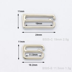 B505 Metal G Hooks Webbing Buckles G-Hook Wave Buckle Adjuster Slide Buckle for Backpack Straps Webbing