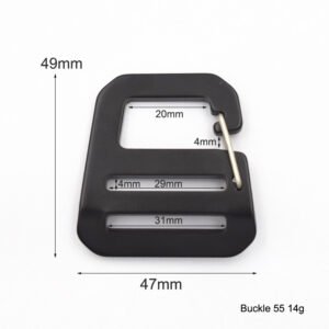 Buckle 55 Metal G Hook Webbing Buckle Molle Tool Heavy Duty Strong Strap Clip Hook Outdoors