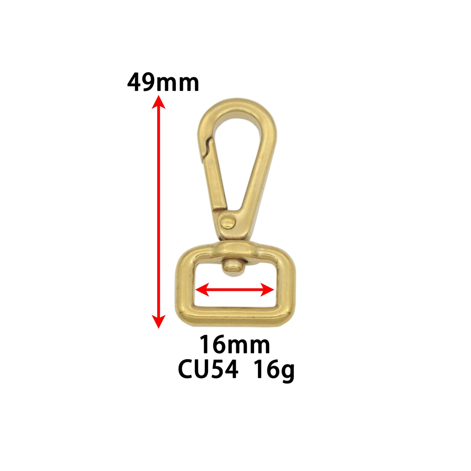 cu54尺寸 CU54 Bag Accessories Handbag Hardware Custom Swivel Brass Snap Hook Purse Hook Gold Clasp