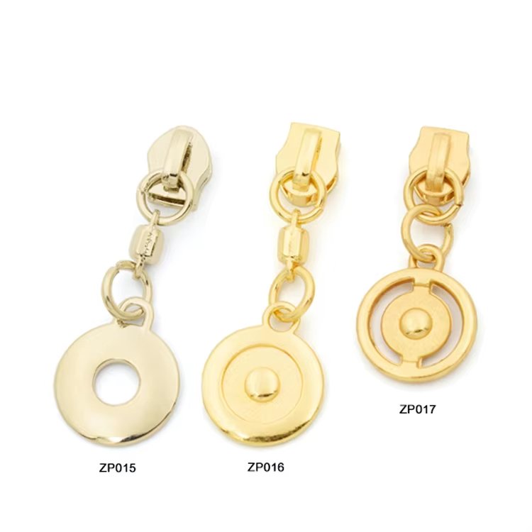 Main-02 Handbag Hardware Bag Accessory Gold Plated Engraved logo Round Metal Zipper Puller - Image 2