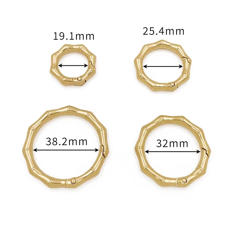 Main-03 G37 Custom Various Sizes Spring Buckle Bamboo Design Metal O Rings Bag Accessories Trigger Snap Clip for Handbag - Image 2