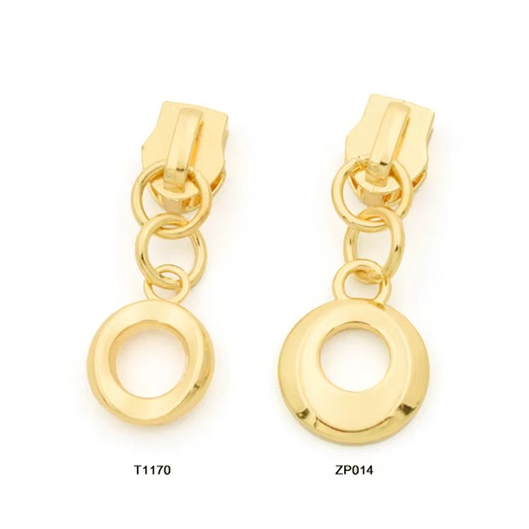 Main-03 Handbag Hardware Bag Accessory Gold Plated Engraved logo Round Metal Zipper Puller - Image 3