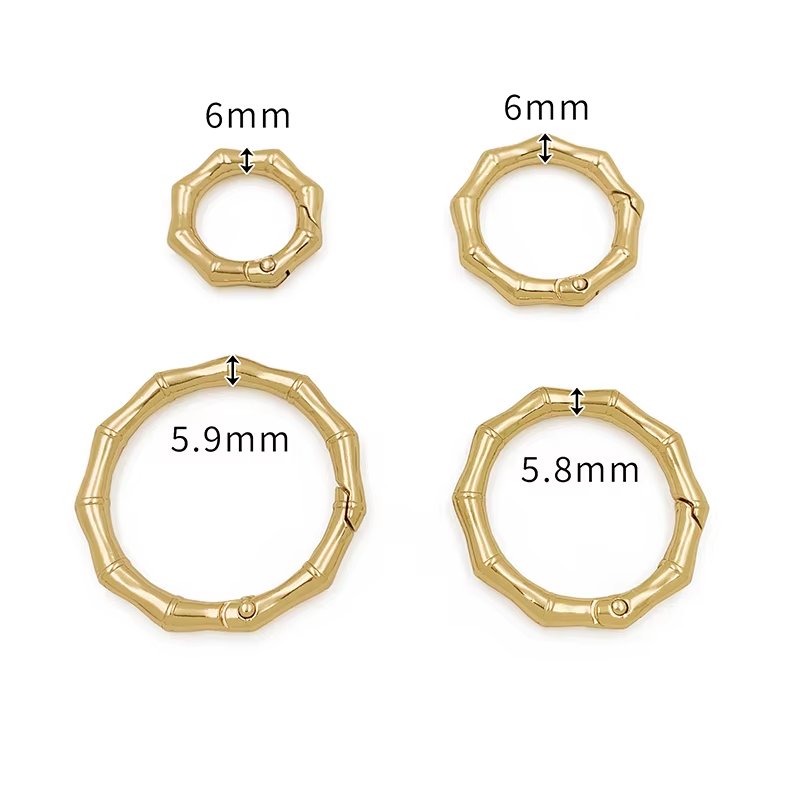 Main-04 G37 Custom Various Sizes Spring Buckle Bamboo Design Metal O Rings Bag Accessories Trigger Snap Clip for Handbag - Image 3