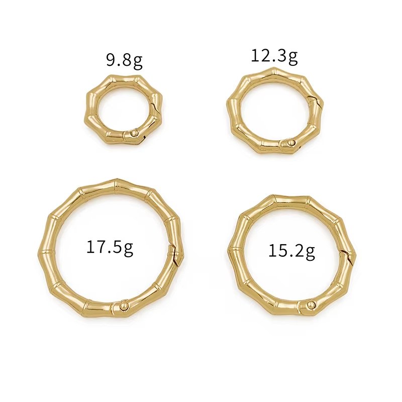 Main-05 G37 Custom Various Sizes Spring Buckle Bamboo Design Metal O Rings Bag Accessories Trigger Snap Clip for Handbag - Image 4