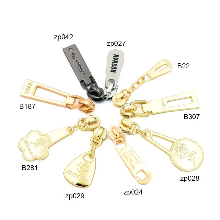 Main-05 Handbag Hardware Bag Accessory Gold Plated Engraved logo Round Metal Zipper Puller - Image 4