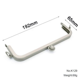 K129 Wholesale handbag handle hardware light gold square metal bag clip purse frames