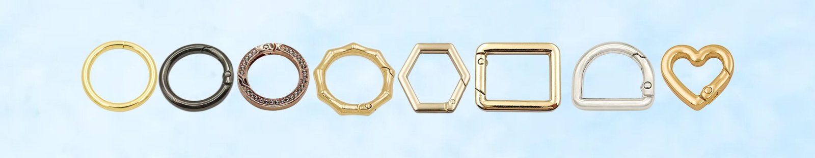 g37 custom various sizes spring buckle bamboo design metal o rings bag accessories trigger snap clip for handbag