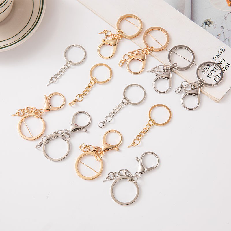 主图-01 Wholesale Manufacturer's Three-Piece Set Light Gold Zinc Alloy Lobster Clasp Chain Metal Key Ring Special Bag Parts Accessories