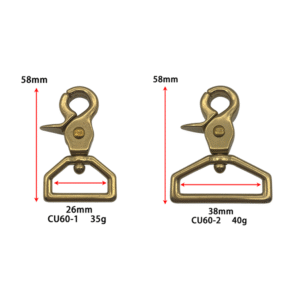 CU60 Heavy Duty Bag Hardware Buckle Solid Brass Snap Clasp Metal Trigger Snap Hook for Dog Leash