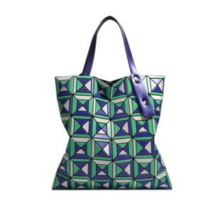 62618 Fashionable Patchwork square Rectangular Diamond Pattern Color-block Bag Handheld Shoulder Bag for Women