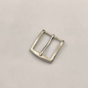 z586 curved bottom zinc alloy pin belt buckle brushed nickel finish casual replacement buckle for daily leather belts