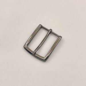 z589 gun metal glossy rounded rectangle pin belt buckle smooth edge single prong replacement clasp for mens leather belts