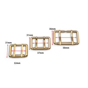 z633 metal double pin roller buckle gold plated adjustable belt buckle hardware accessories for bag strap leather craft